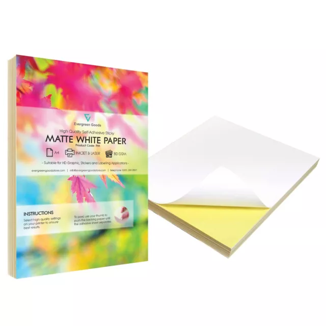 Sticky Printer Paper MATTE Self Adhesive Sticker Business Address Label Inkjet