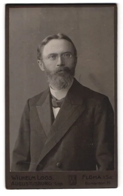 Fotografie Wilhelm Loos, Flöha i. Sa., Bismarckstr. 26, Portrait stattlicher He