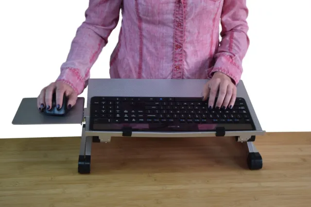 WorkEZ Keyboard Tray adjustable height angle negative tilt sit stand up riser