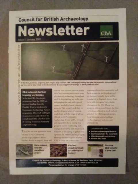 Council for British Archaeology Newsletter Ausgabe 7. Januar 2009 8pp A4 Format