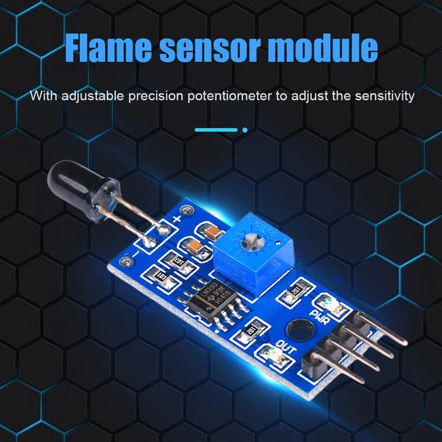 4 PIN FLAME Sensor Module 3.3V-5V Infrared Receiving Module for Arduino ...
