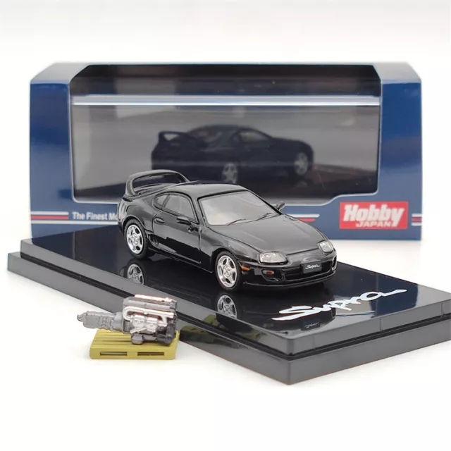 1/64 Hobby Japan Toyota Supra A80 (Engine) Black Car Diecast Model Collect Toy