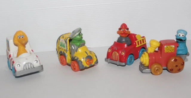 4 X VINTAGE Playskool Sesame Street Die Cast Cars From 80 s 15.00