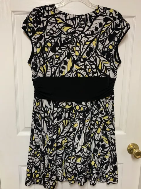 Elizabeth And James Guilia Italy 14 Petite Dress Black Yellow White 3