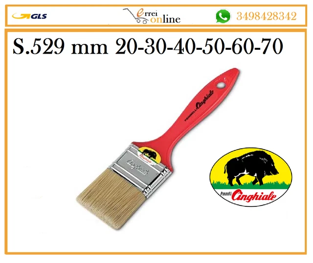 Pennello Pennellessa Cinghiale 529 Piatto Setola Bionda Con Manico In Plastica