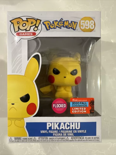 Funko Pop! Games Pokemon 598 Pikachu Flocked 2020 Fall Convention /w Protector