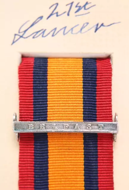 Qsa Queens South Africa Medal Ribbon Bar Clasp Belfast Boer War Campaign