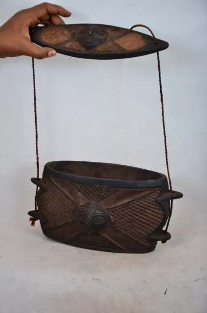 African tribal Art, luba box from Democratic Republic of Congo.