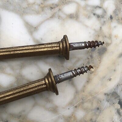 Vintage PAIR French Antique Brass Drapery Curtain Holdback Towel Hook Victorian 3