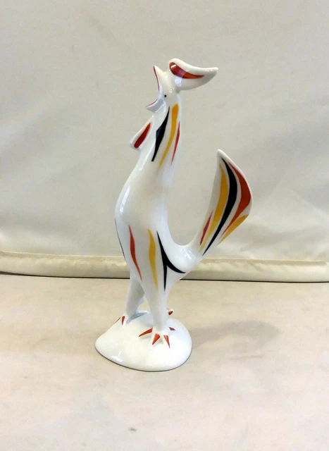 Hungarian Vintage ROOSTER Hollohaza Hand Painted Porcelain