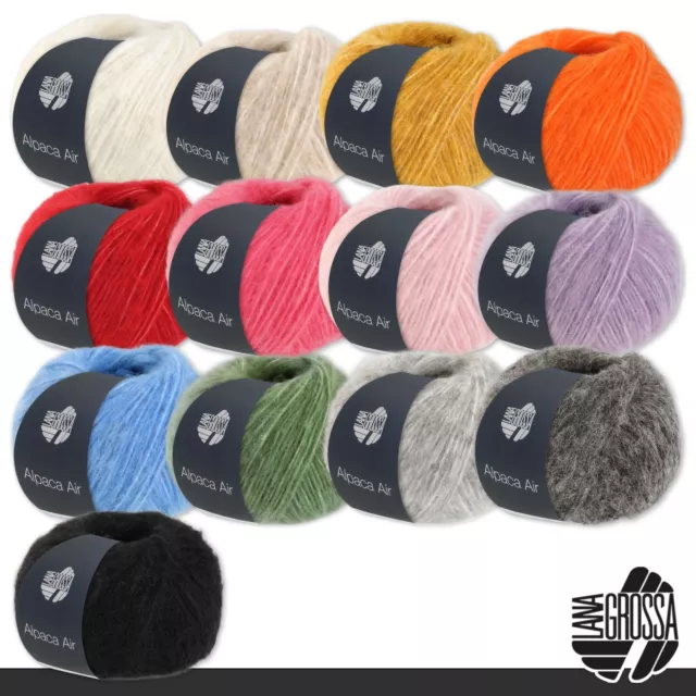 Lana Grossa 5 x 50 g Alpaca Air punto lana hilo manguera 13 colores