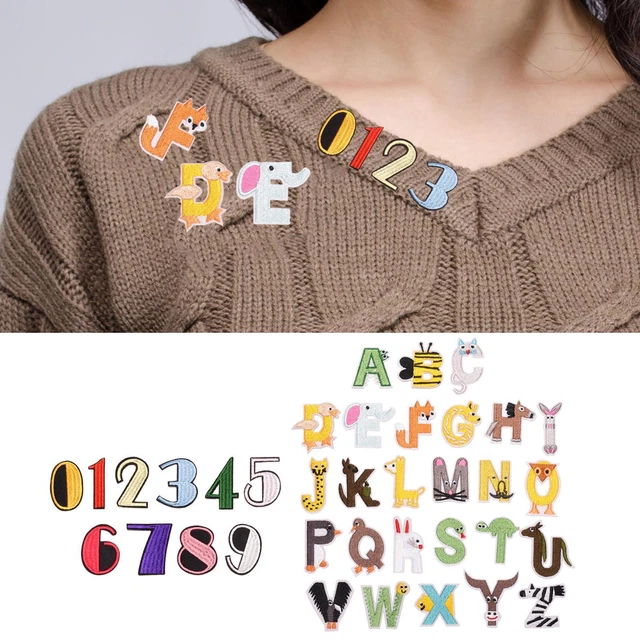 36Pcs Letter Number  Patches, Alphabet Sew on Appliques with A-Z Letter 0-9