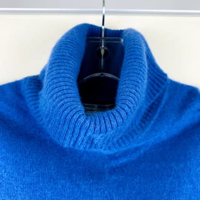 Daniel Bishop 100% Cashmere Sweater Womens S Blue Turtleneck Knit Long Sleeve 2