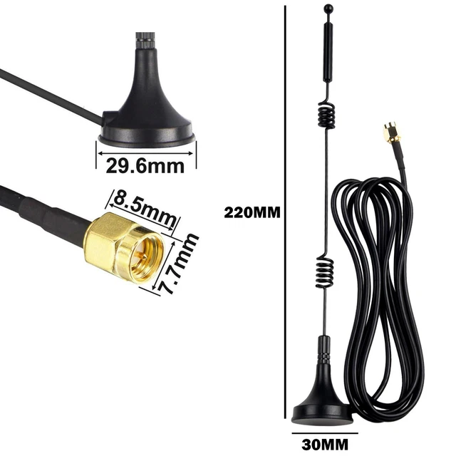 Antenne WiFi 12dBi Double Bande 2.4G/5G - RP-SMA Pliable - Gain Élevé Routeur