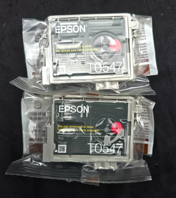 Epson T0547 Genuine Red Ink Cartridge x 2