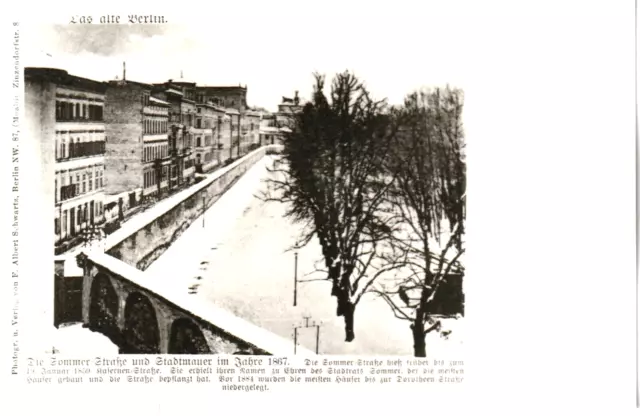 Historische Fotos aus einem  Berliner Archiv - Sommerstr. - Stadtmauer 1867