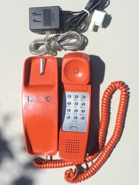 Vtg 1968 TRIMLINE Western Electric TELEPHONE Push Button BURNT ORANGE