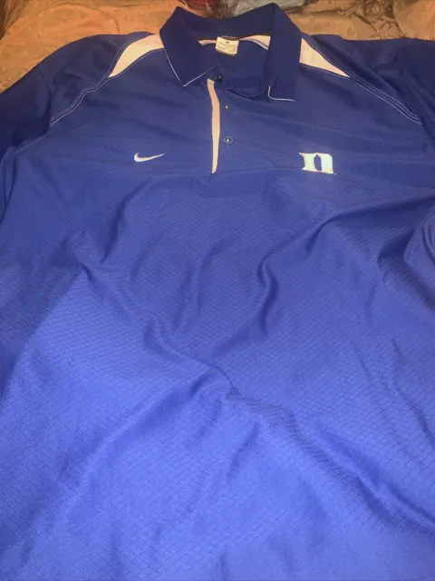 NIKE DRI FIT Duke Blue Devils Polo Shirt Short Sleeve Men's Blue Size ...