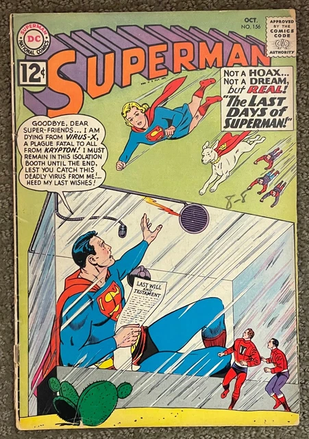1962 Dc Comics Superman 156 Supergirl Krypto