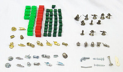 Lot of 104 Monopoly Replacement Parts Lot Pewter Figures Star Wars Narnia etc.