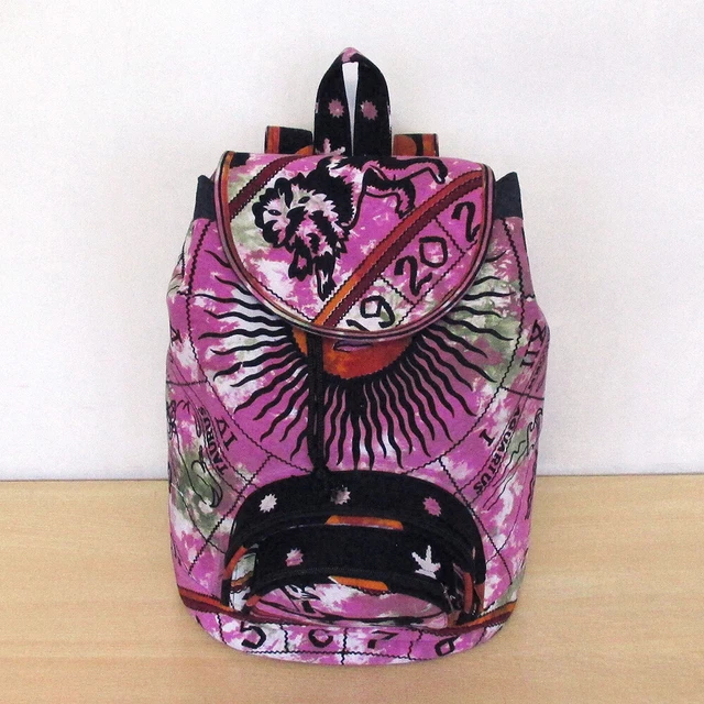 Neuf Indien Handmade Unisexe Homme Femme Mandala Mode Sac à Dos Rose Coton Sacs