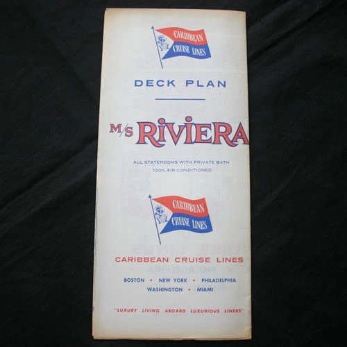 Ss Riviera PLAN DE PONT CARIBBEAN CRUISE LINES MS RIVIERA années 1960 EUR 40,00 ...