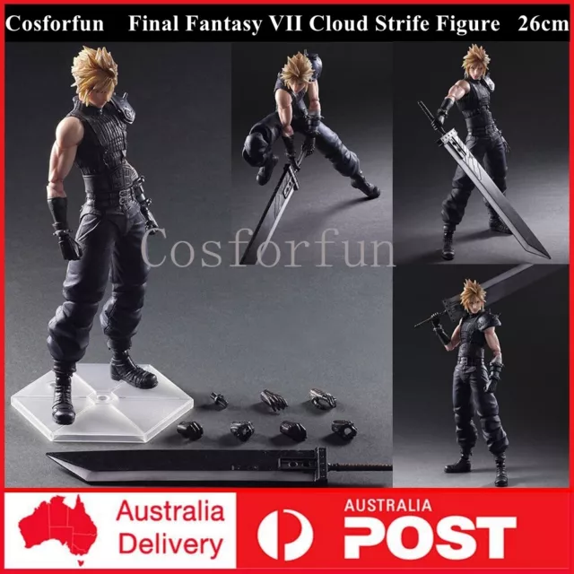 Play Arts Kai Final Fantasy VII Remake Cloud Strife PVC Action Figure Statue Box