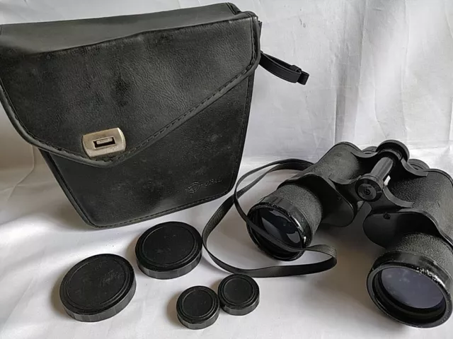 Vintage, Opal Guide Ace Coated Optics 10X50 Binoculars and Case set,tested-e1008