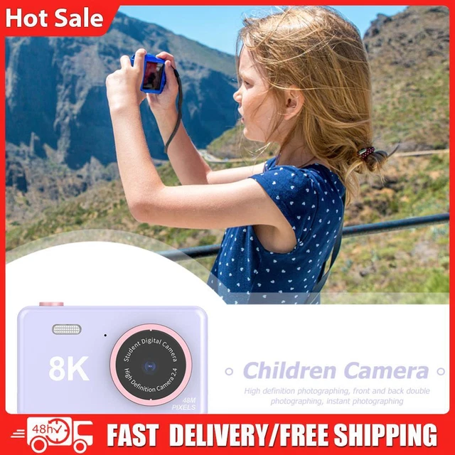 80MP 2.4 inch HD Screen Kids Digital Video Photo Camera with 32GB Card (Purple)