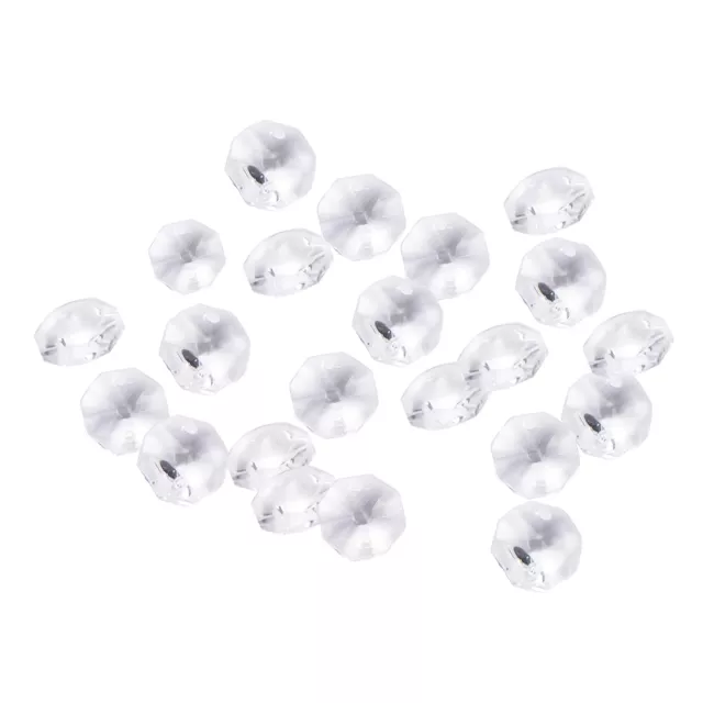 20PCS Crystal Glass Octagonal Beads Chandelier Light Prisms Decor Pendant 14mm 3
