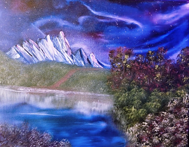 Original Landscape Artwork by m00fins Oil on Canvas