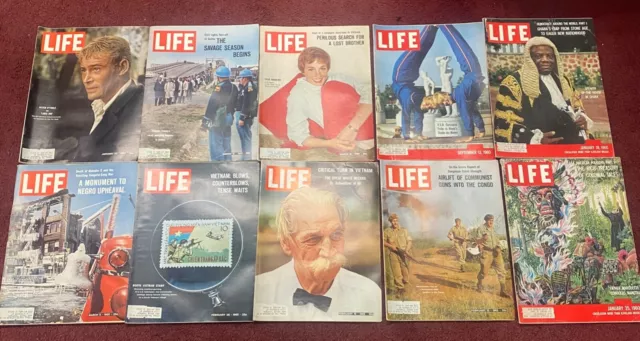 Life Magazine Lot Of 10  Ads! 1960’s