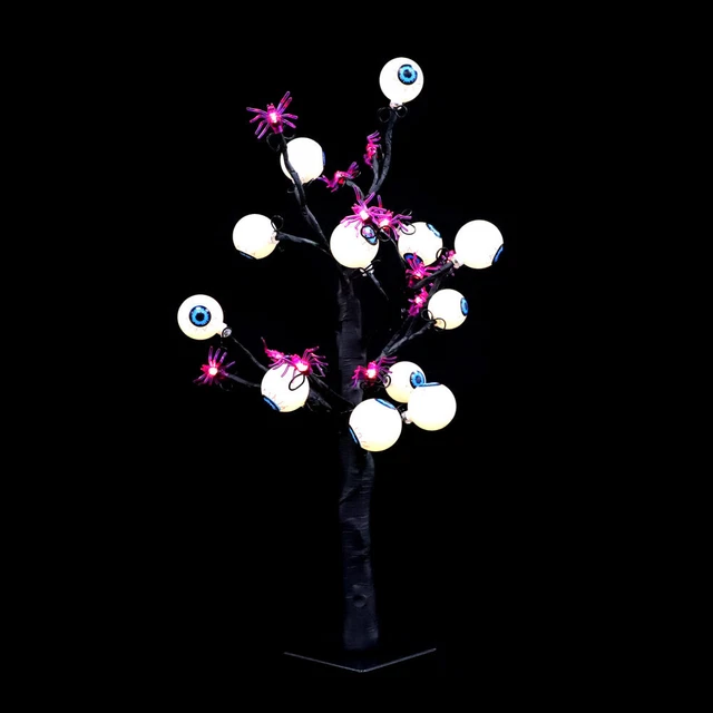 Halloween Fiesta Decoración Árbol Luces Batería Lámparas de Mesa Globo Ocular