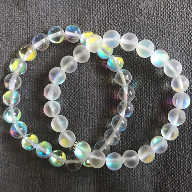 Mermaid Glass Crystal Moonstone Bracelets Multicolor Matte Shining Stone Bea~m' 3