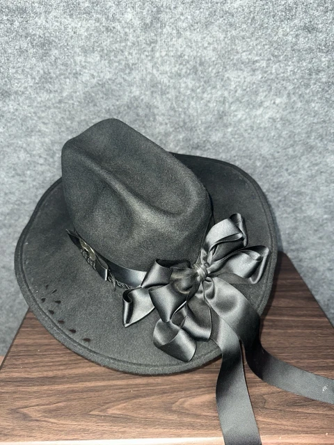NANCY HUGHES HAT Co 100% Wool Western Ribbon Feathers Womens  display picture 1