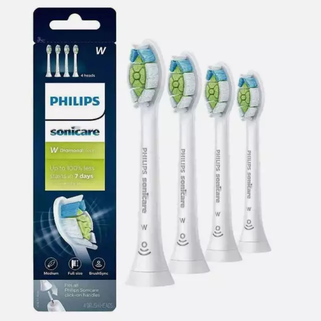 4 Pack For Philips Sonicare W Diamond Clean - Electric Toothbrush Heads - White