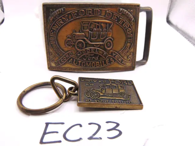 Henry Ford Detroit Automobiles Record Year Ford Model T Belt Buckle Keychain #1