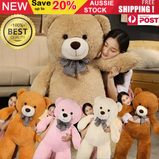 Baby Kids Giant Teddy Bear Huge Stuffed Plush Toy Soft Big Bow Large Gift AU