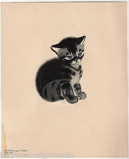 Mittens the Cute Little Kitty Cat Vintage Poster Print by Clare Turlay Newberry