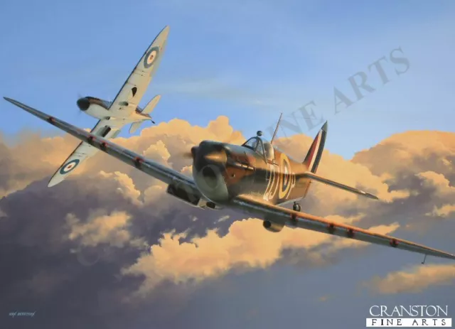 Spitfire Mk 1s  92 Sqn fighter aviation art post card Battle opf Britian