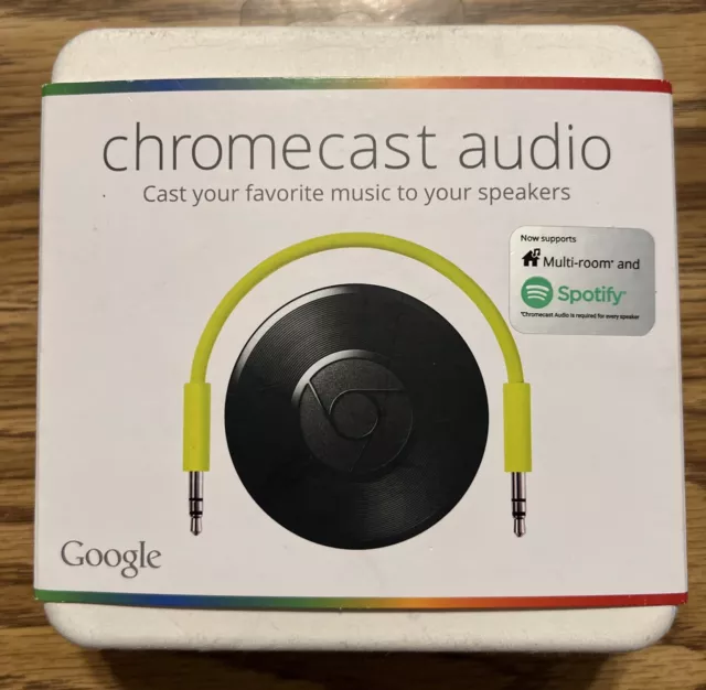 Google Chromecast Audio Media Streamer - RUX-J42 (Black) OPEN BOX