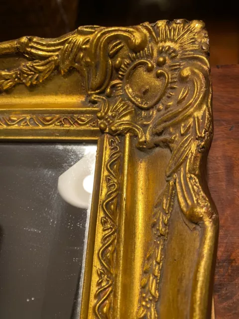 miroir en bois doré , vintage, XIXème, style Louis XVI, glace biseautée 3