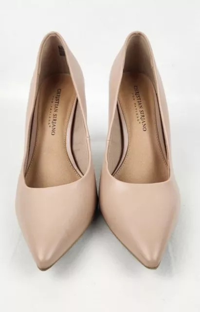 Christian Siriano women's Nude Pointed Toe Faux Leather Pump Heels Shoes Size 8w