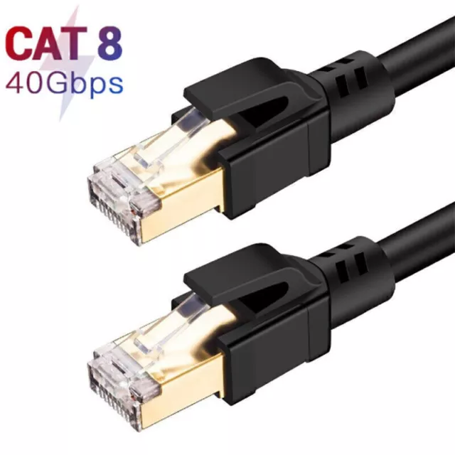 Câble de réseau LAN Ethernet RJ45 Cat8 Super Speed 40Gbps Cordon de brassage