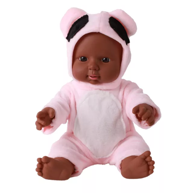 12 Zoll Kleinkind Neugeborenes Baby Junge Puppe schwarz afrikanisch ethnisch süßes Säugling - rosa