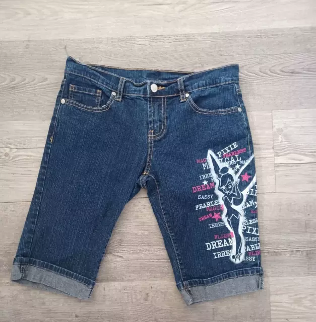 Disney Jeans Shorts Womens Size 5 Tinker Bell Denim Pixie Inspirational Strong