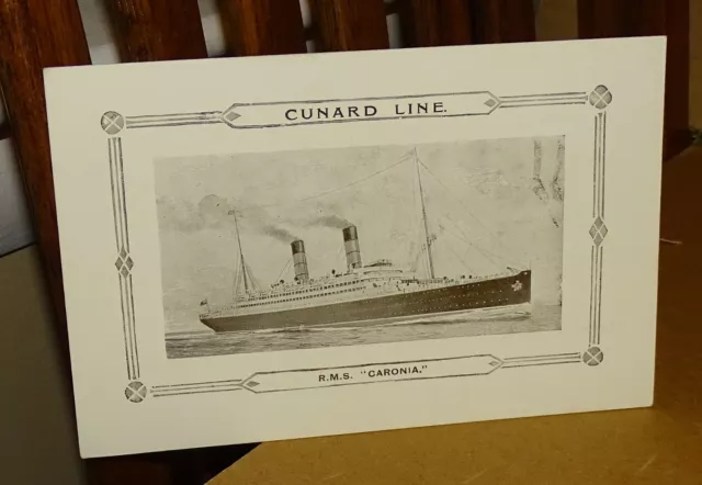 1911 Cunard Line R.M.S. Caronia Advertising Card - Royal Mail Steamship 3