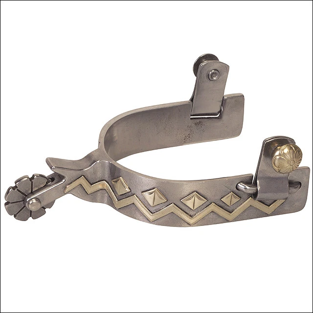 94WL Weaver Mens Riding Spurs Sweet Iron Replaceable Rowels 1 1/2" Shank Silver