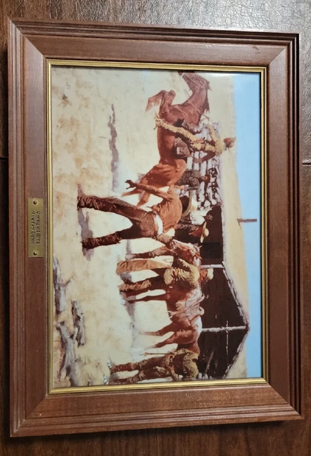Authentic Frederic Remington Porcelain ￼Coming & Going Of The Pony Express Photo