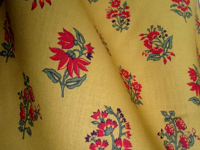 Christopher Moore Tarascon Yellow Linen Indienne Floral French Cntry Fabric BTY